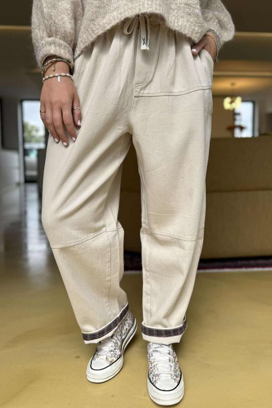 Mercer Soft Twill Barrel Leg Pant Stone 